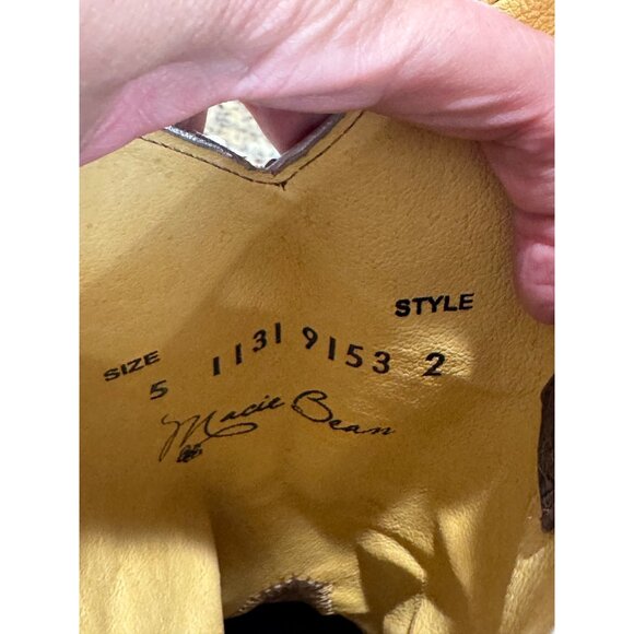 Macie Bean Distressed Leather Bison Sparkle Pink Sequin Western Cowgirl Boots - Picture 5 of 11